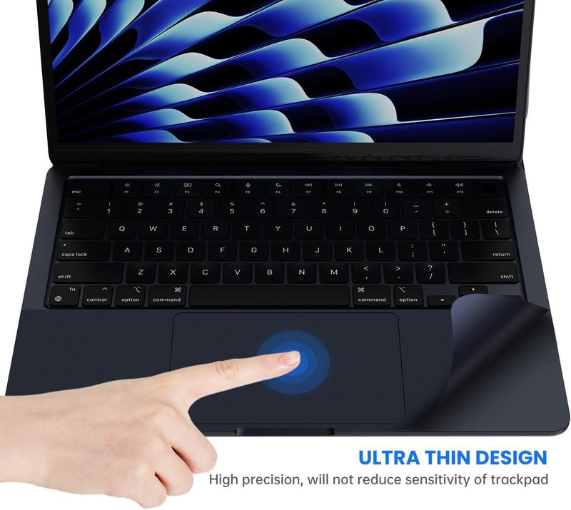 imComor غطاء راحة اليد متوافق مع 2025 2024 ماك بوك إير 13" شريحة M4 M3 A3240 A3113 واقي لوحة اللمس لآبل ماك بوك إير 13.6 بوصة M4 M3 غطاء لوحة اللمس واقي (أزرق منتصف الليل) - Image 3